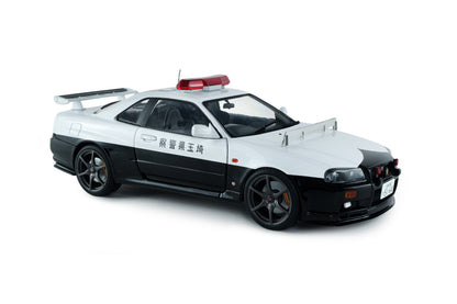 Solido 1:18 1999 Nissan Skyline GT-R (R34) – Japanese Police – White/Black – S1804317