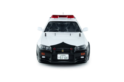 Solido 1:18 1999 Nissan Skyline GT-R (R34) – Japanese Police – White/Black – S1804317