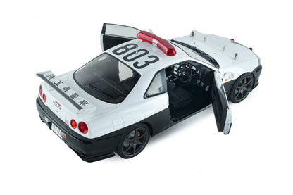 Solido 1:18 1999 Nissan Skyline GT-R (R34) – Japanese Police – White/Black – S1804317