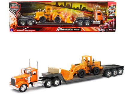 Kenworth W900 Lowboy avec tracteur de chantier