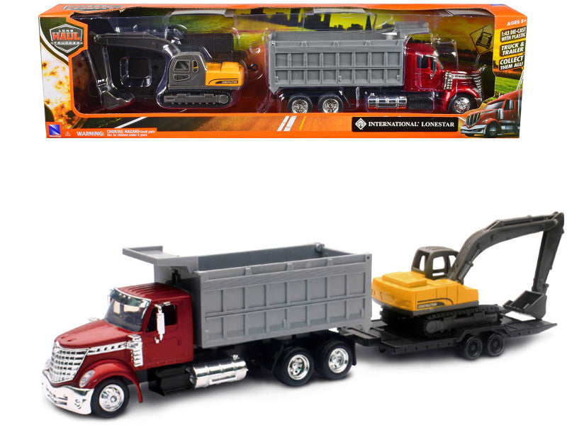 Camion-benne International Lonestar avec excavatrice 1/43