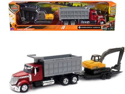 Camion-benne International Lonestar avec excavatrice 1/43