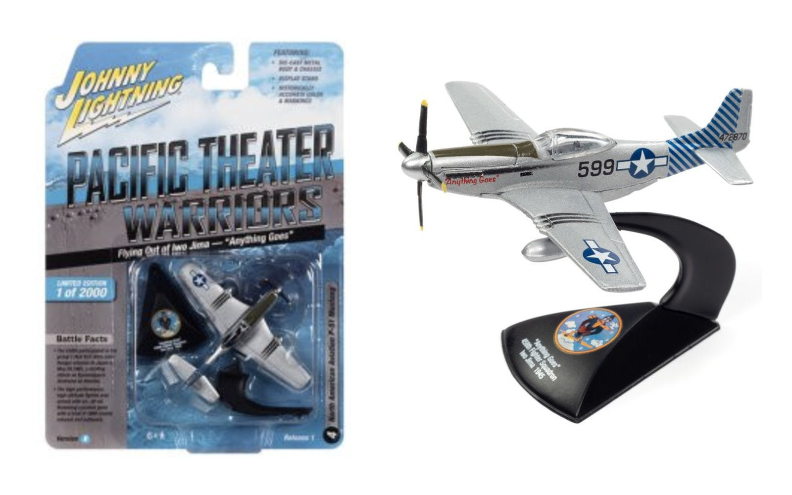 Avion North American Aviation P-51 « Flying out of Iwo Jima - Stinger VII » – Johnny Lightning WWII Pacific Theater Warriors (JLML007-1B-D)