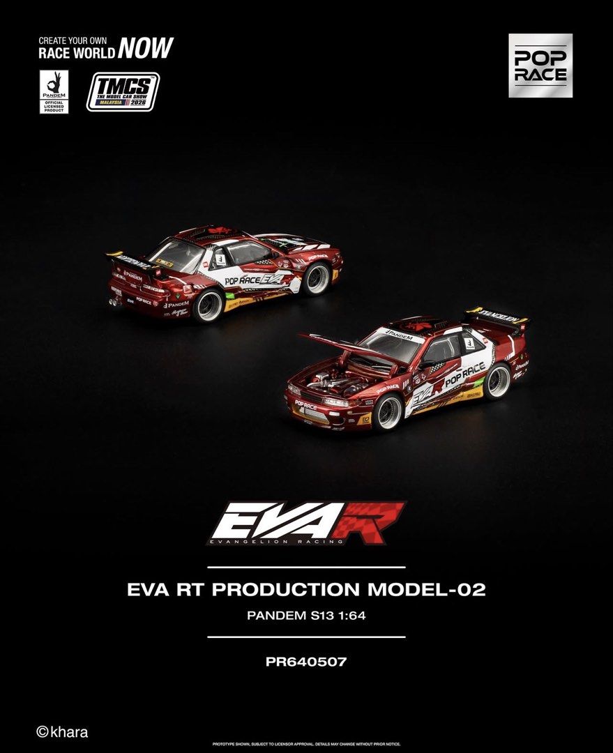 POP RACE × TMCS 2026 EVA RT Production Model-02 Pandem S13 Special Edition 1:64 – PR640507
