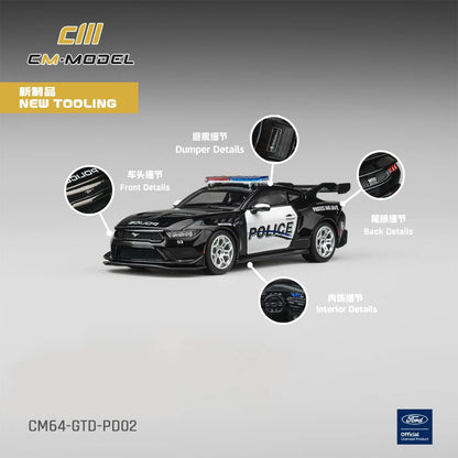 CM Model 1/64- Ford Mustang GTD Police Car CM64-GTD-PD02
