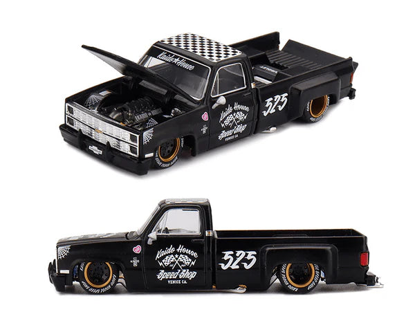 (PRE-ORDER 2026) Kaido House x Mini GT -Chevrolet Silverado Dually Hot Rod V1 – Flat Black KHMG238