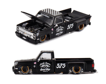 (PRE-ORDER 2026) Kaido House x Mini GT -Chevrolet Silverado Dually Hot Rod V1 – Flat Black KHMG238