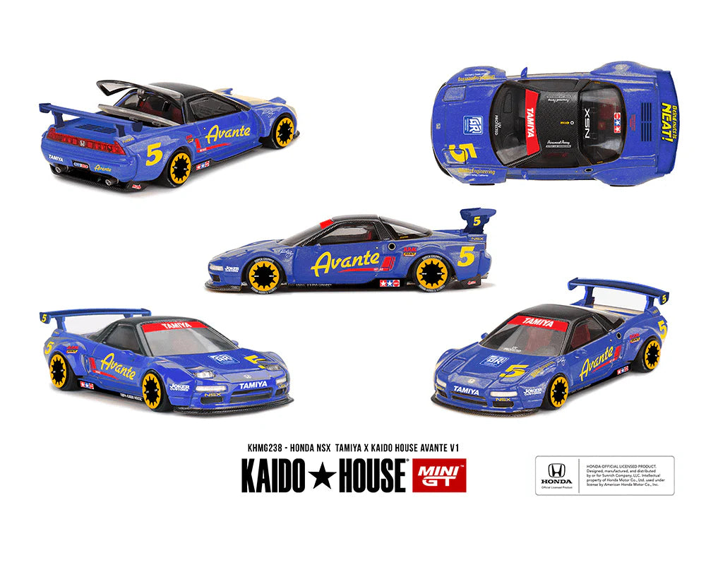 (PRE-ORDER 2026) Kaido House x Mini GT -Honda NSX Tamiya X Kaido House Avante V1- Blue KHMG236