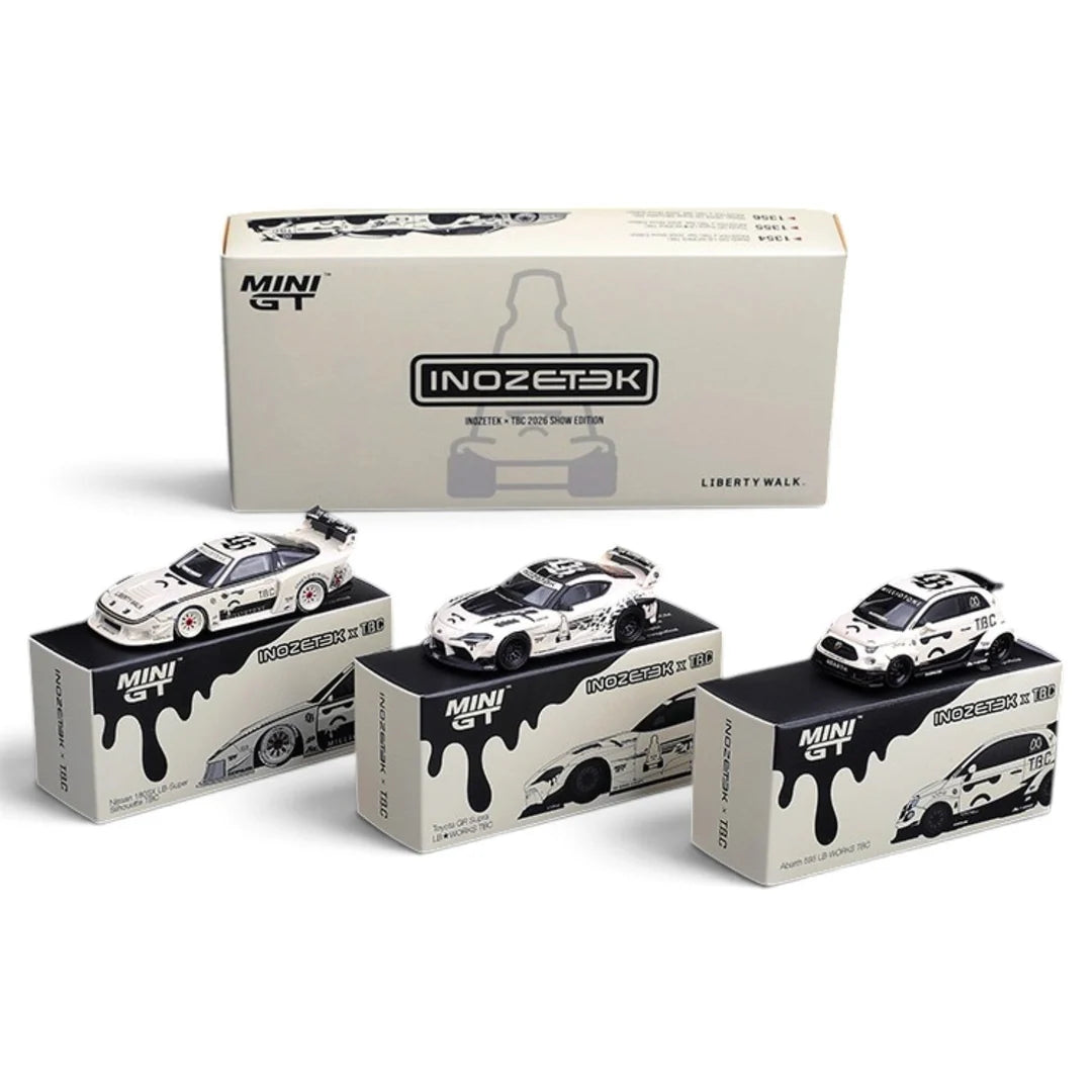 (PRE-ORDER 2027) Mini GT 1:64 INOZETEK x TBC Édition Salon 2026 – Ensemble de 3 voitures MGTS0028