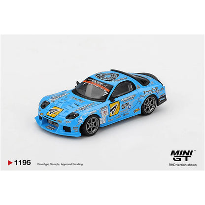 (PRE-ORDER 2026) Mini GT-Mazda RX-7 RE-Amemiya 2025 D1GP – Blue MGT01195-BL