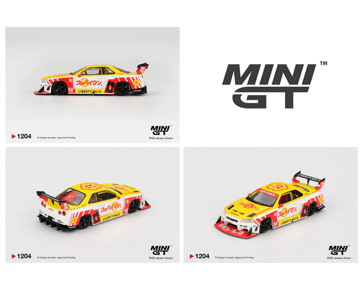 (PRE-ORDER 2026) Mini GT- Nissan LB-ER34 Super Silhouette SKYLINE Suppaiman Okinawa MGT01204-BL