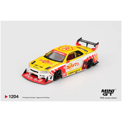 (PRE-ORDER 2026) Mini GT- Nissan LB-ER34 Super Silhouette SKYLINE Suppaiman Okinawa MGT01204-BL
