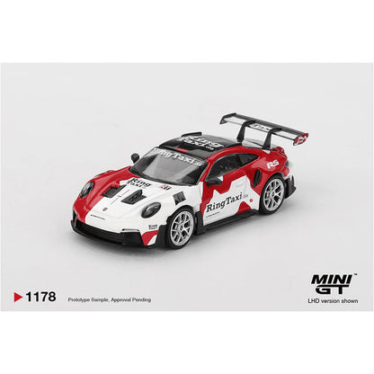 (PRE-ORDER 2026) MINI GT- Porsche 911 (992) GT3 RS Weissach RingTaxi.com MGT01178-BL
