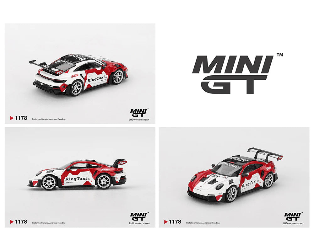(PRE-ORDER 2026) MINI GT- Porsche 911 (992) GT3 RS Weissach RingTaxi.com MGT01178-BL