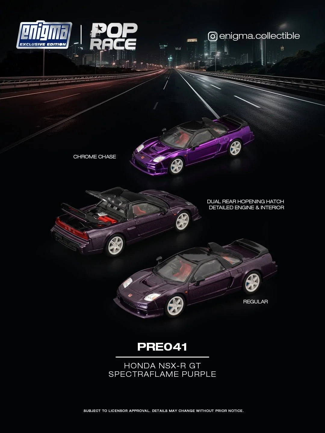 (PRE-ORDER 2027) Pop Race 1:64 Honda NSX-R GT – Spectraflame Purple – Enigma Exclusive Edition – PRE041