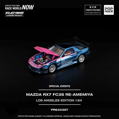 POPRACE 1/64-Mazda RX7 (FC3S) RE Amemiya RHD-Los Angeles Edition PR640397