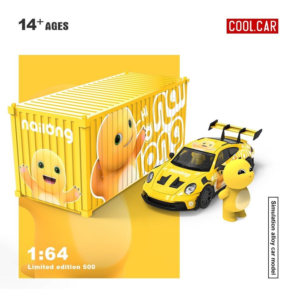 CoolCar 1:64-  Porsche 992 GT3 RS  w/Figurine &amp; Container - Milk Dragon  CC644642-2