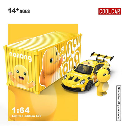 CoolCar 1:64-  Porsche 992 GT3 RS  w/Figurine &amp; Container - Milk Dragon  CC644642-2