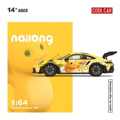 CoolCar 1:64-  Porsche 992 GT3 RS  w/Figurine &amp; Container - Milk Dragon  CC644642-2