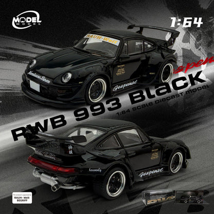 Porsche 911 RWB 993 Black 1:64 – Model Model MM64-RWB993-004