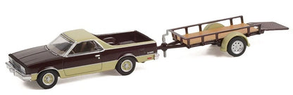 1984 Chevrolet El Camino Conquista in Maroon Metallic and Beige with Utility Trailer