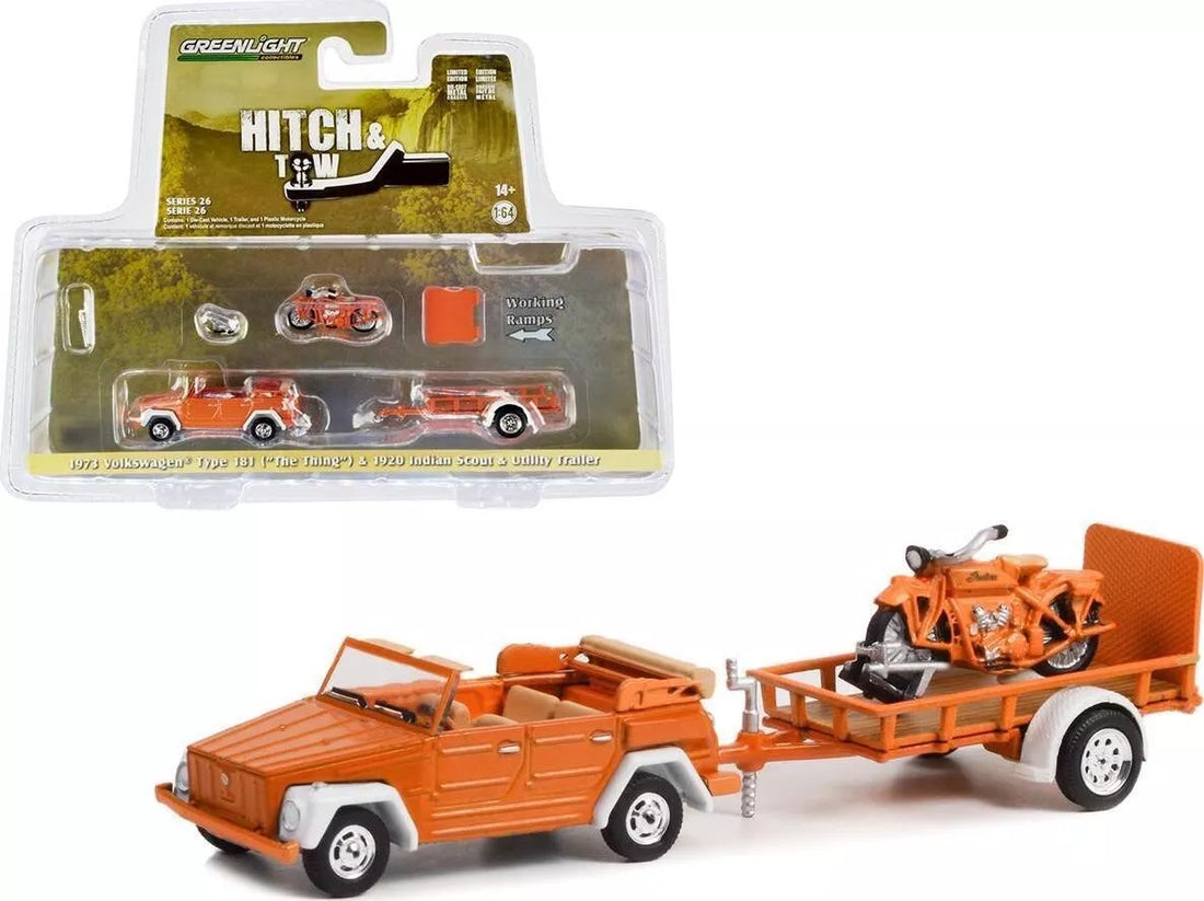 1973 Volkswagen Thing (Type 181) and Trailer with 1920 Indian Scout "Hitch &amp; Tow Series 26"