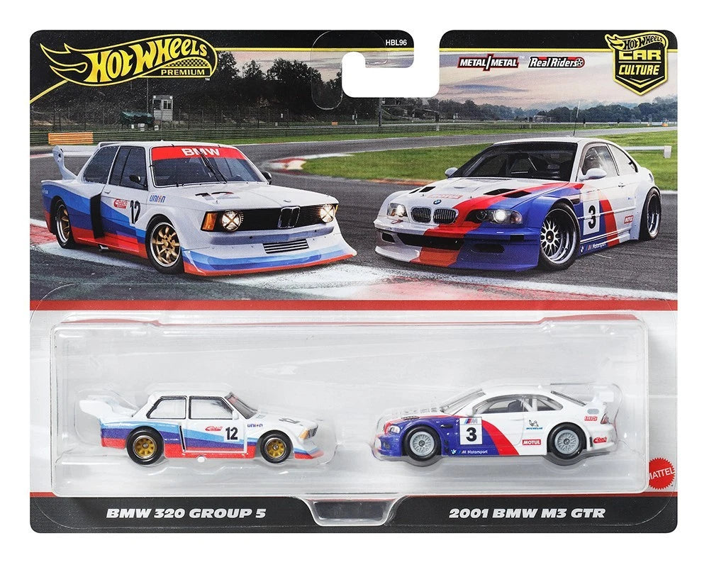 BMW E320 &amp; 2001 bmw M3 GTR (JBK99)-Hot Wheels Car Culture Premium 2 Pack