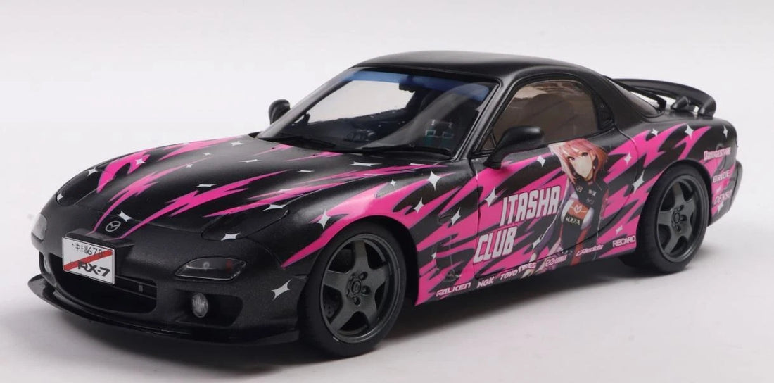 SOLIDO-1999 MAZDA RX7 FD3RS BLACK &amp; PINK - SOLID WORKS ITASHA CLUB (S1810605)