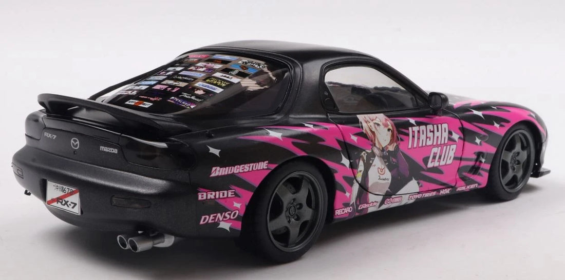 SOLIDO-1999 MAZDA RX7 FD3RS BLACK &amp; PINK - SOLID WORKS ITASHA CLUB (S1810605)