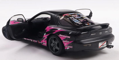 SOLIDO-1999 MAZDA RX7 FD3RS BLACK &amp; PINK - SOLID WORKS ITASHA CLUB (S1810605)