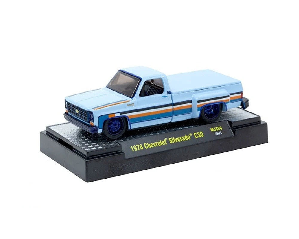 CHASE CARS-1978 Chevrolet Silverado 30 Custom-Gulf (M2 Machines- CHASE-31500-MJS86)
