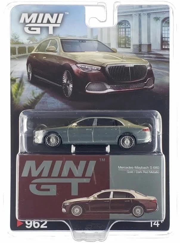 CHASE CARS-MINI GT-MERCEDES-MAYBACH S680 GOLD / DARK RED METALLIC (MGT00962-CHASE)
