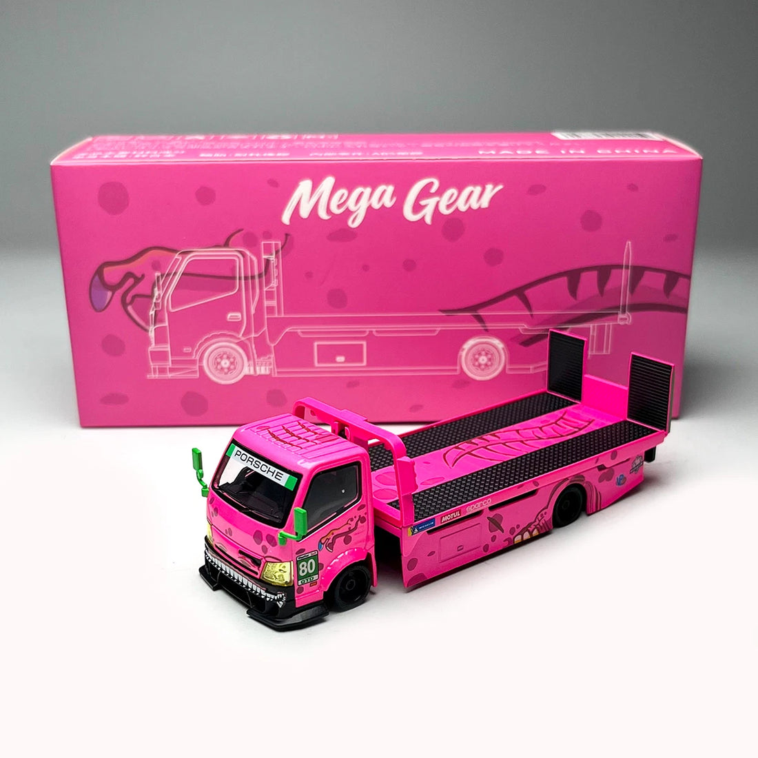 MicroTurbo - H300 Custom Tow Flatbed Truck Dinosaur (Pink)