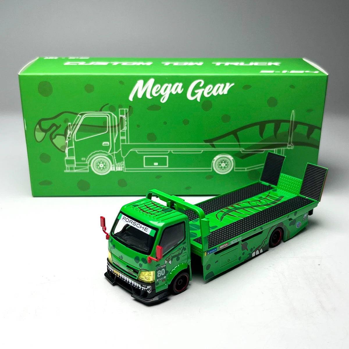 MicroTurbo - H300 Custom Tow Flatbed Truck Dinosaur (Green)