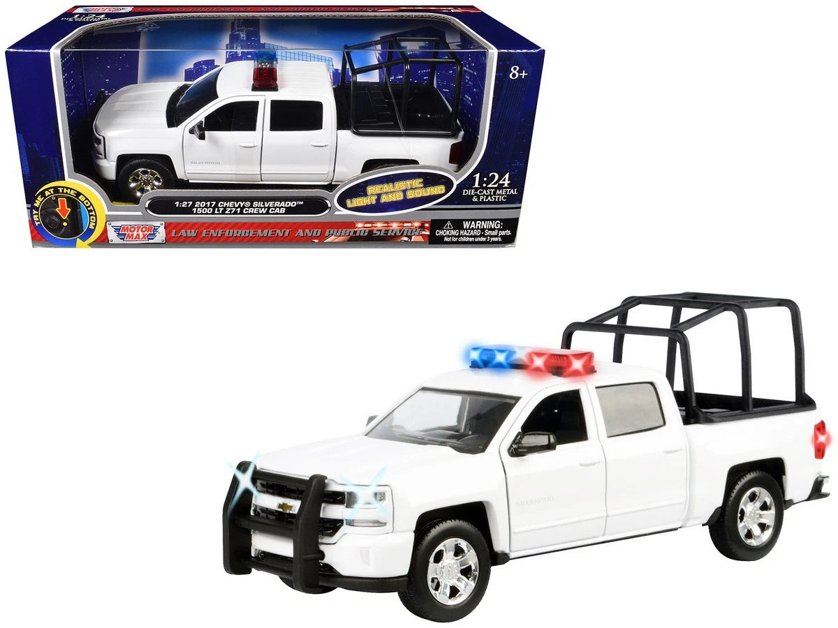 Motormax 1:27 2017 Chevrolet Silverado 1500 LT Z71 Crew Cab (White/Blanc)