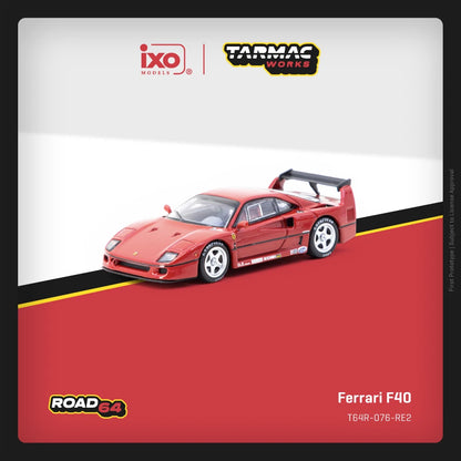 Tarmac Works Road64 1/64- Ferrari F40 Red T64R-076-RE2