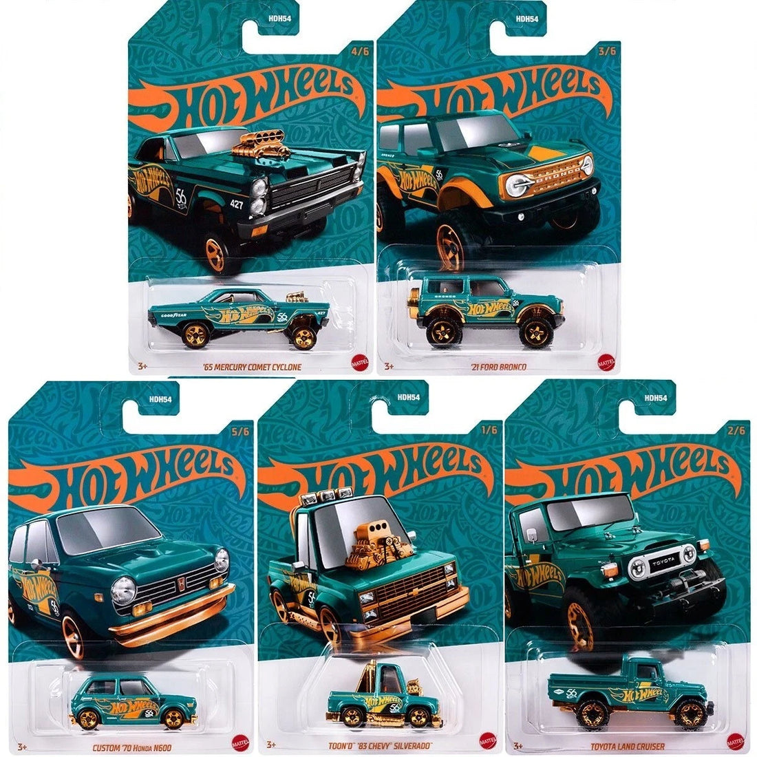 Hot Wheels - "Pearl &amp; Chrome (E)" - Ensemble 2024 (HDH54-956E)