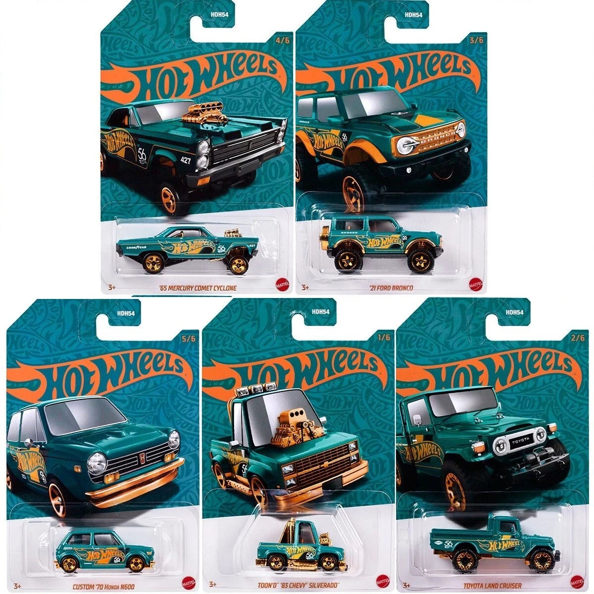 Hot Wheels - "Pearl &amp; Chrome (E)" - Ensemble 2024 (HDH54-956E)