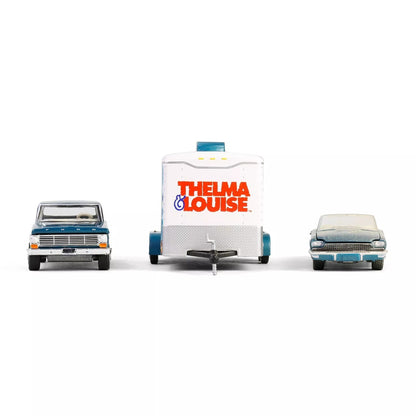 1966 Ford Thunderbird Convertible Blue (Dust Covered) and 1967 Ford F-250 Pickup Truck-"Thelma &amp; Louise" (1991) Movie (GL31180-B)