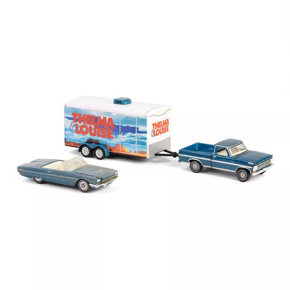 1966 Ford Thunderbird Convertible Blue (Dust Covered) and 1967 Ford F-250 Pickup Truck-"Thelma &amp; Louise" (1991) Movie (GL31180-B)