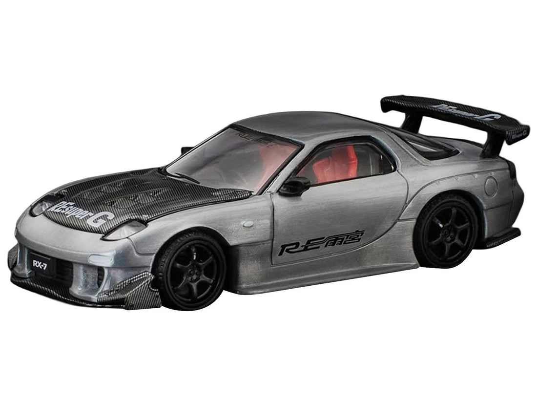 POPRACE- Mazda RX7 RE-AMEMIYA Widebody Silver Japan MINICAR A GOGO Exclusive event model PR640275