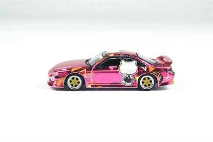 TARMAC WORKS 1/64-VERTEX Silvia (S14) Hello Kitty Pink Chrome T64G-018-HK2