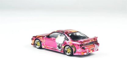 TARMAC WORKS 1/64-VERTEX Silvia (S14) Hello Kitty Pink Chrome T64G-018-HK2