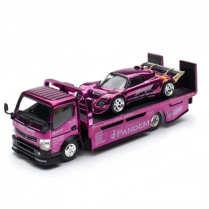 (limit 1 per customer) POPRACE 1:64 Pandem Lotus Elise &amp; FUSO Truck Set – HEC 2026