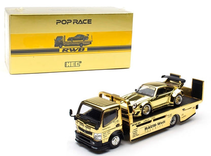 (limit 1 per customer) POPRACE 1:64 RWB 930 &amp; RWB Truck Set Gold Chrome – HEC 2026