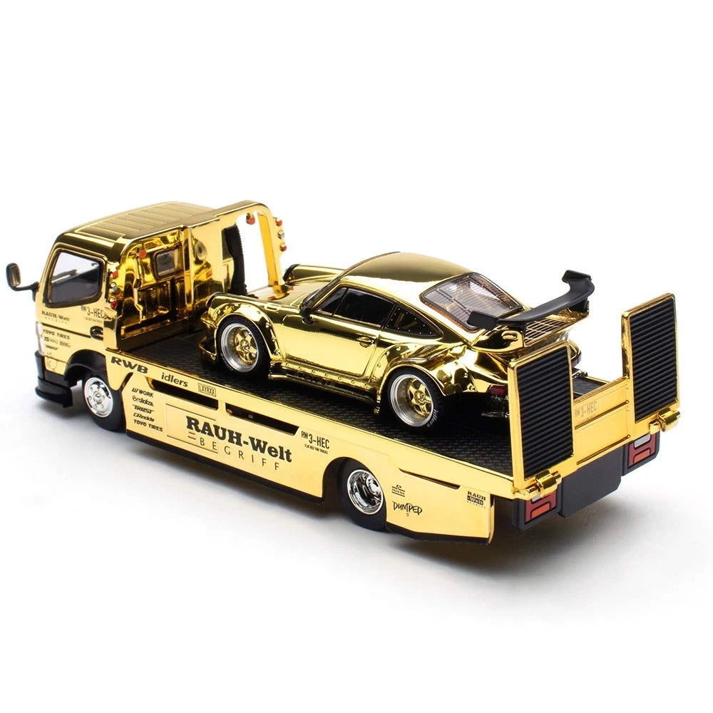 (limit 1 per customer) POPRACE 1:64 RWB 930 &amp; RWB Truck Set Gold Chrome – HEC 2026