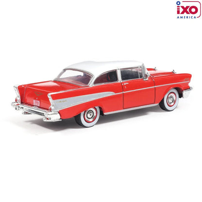 1957 Chevrolet Bel Air Sedan - Matador Red and India Ivory (1:64)