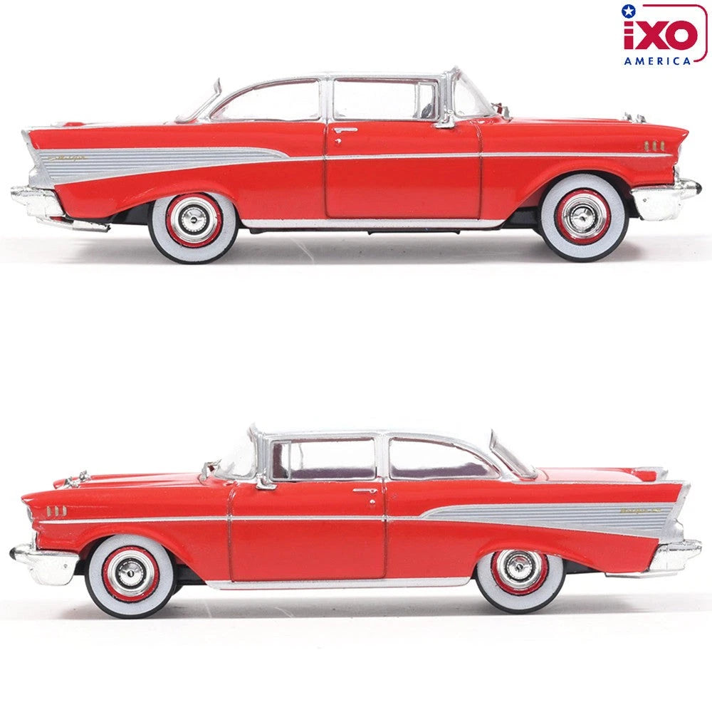 1957 Chevrolet Bel Air Sedan - Matador Red and India Ivory (1:64)