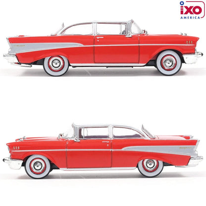 1957 Chevrolet Bel Air Sedan - Matador Red and India Ivory (1:64)