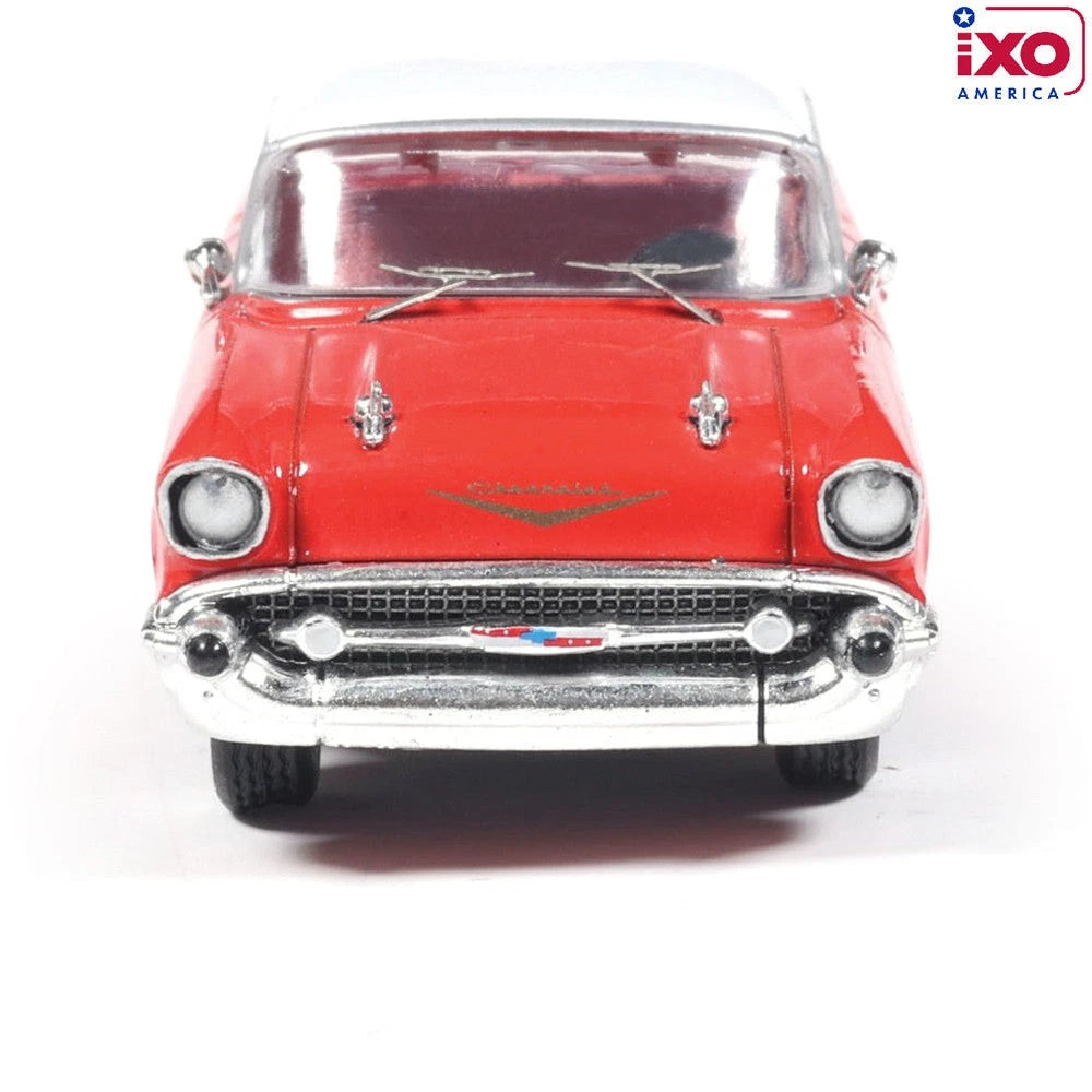 1957 Chevrolet Bel Air Sedan - Matador Red and India Ivory (1:64)